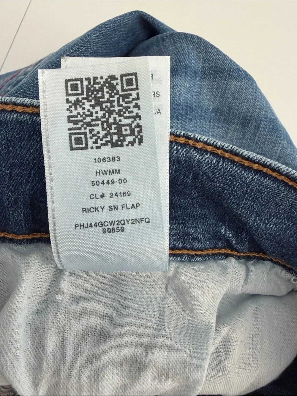 True Religion Ricky SN Flap Relaxed Straight Jeans Blue Red Stitch Y2K Size 38